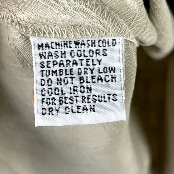 Tommy Bahama Silk Camp Shirt Mens XL Beige Short Sleeve Textured Hawaiian Relax - Picture 8 of 15